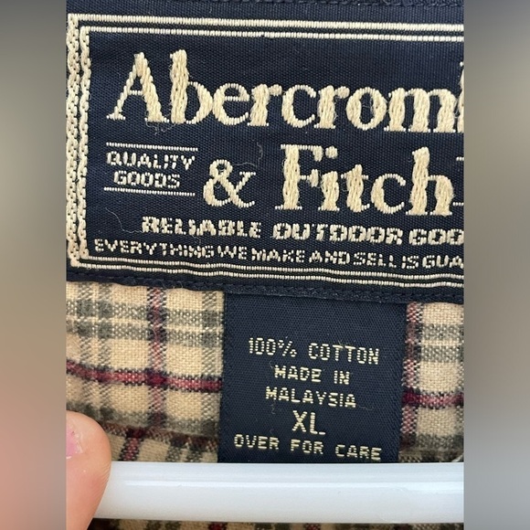 Vintage Abercrombie & Fitch Brown /Orange Check  XL  shirt​​​​​​​​​​​ - Picture 6 of 7